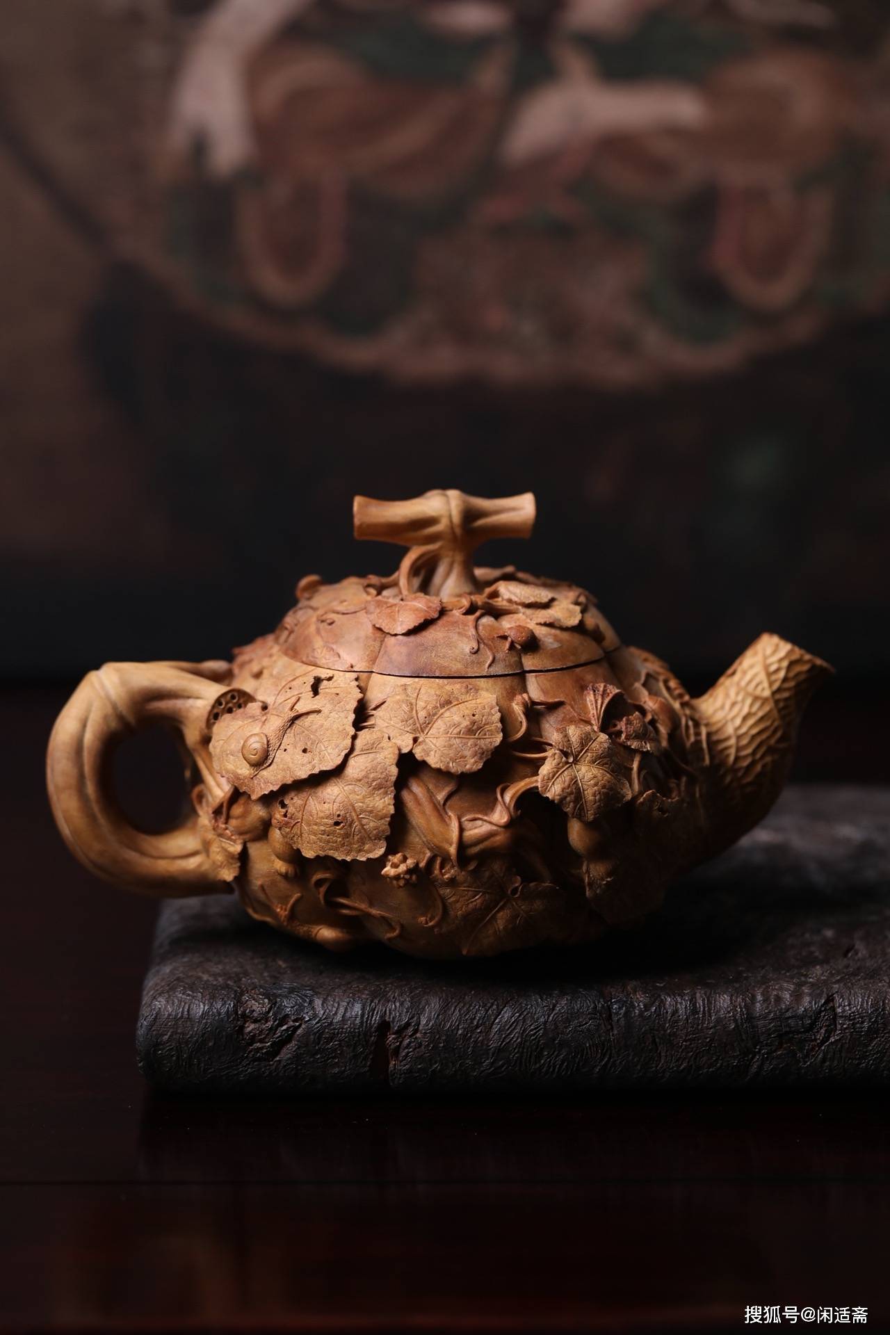 老山檀香，名家作品，清玩南瓜壶