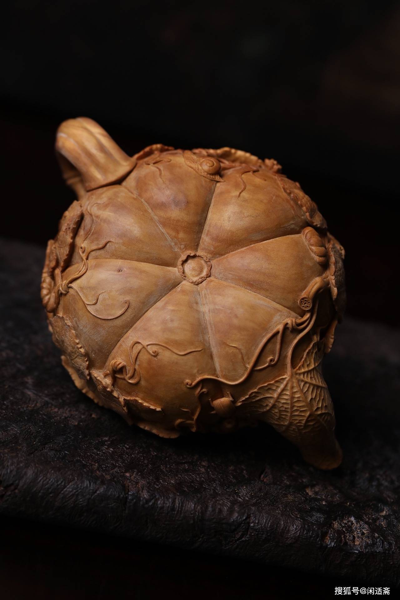 老山檀香，名家作品，清玩南瓜壶