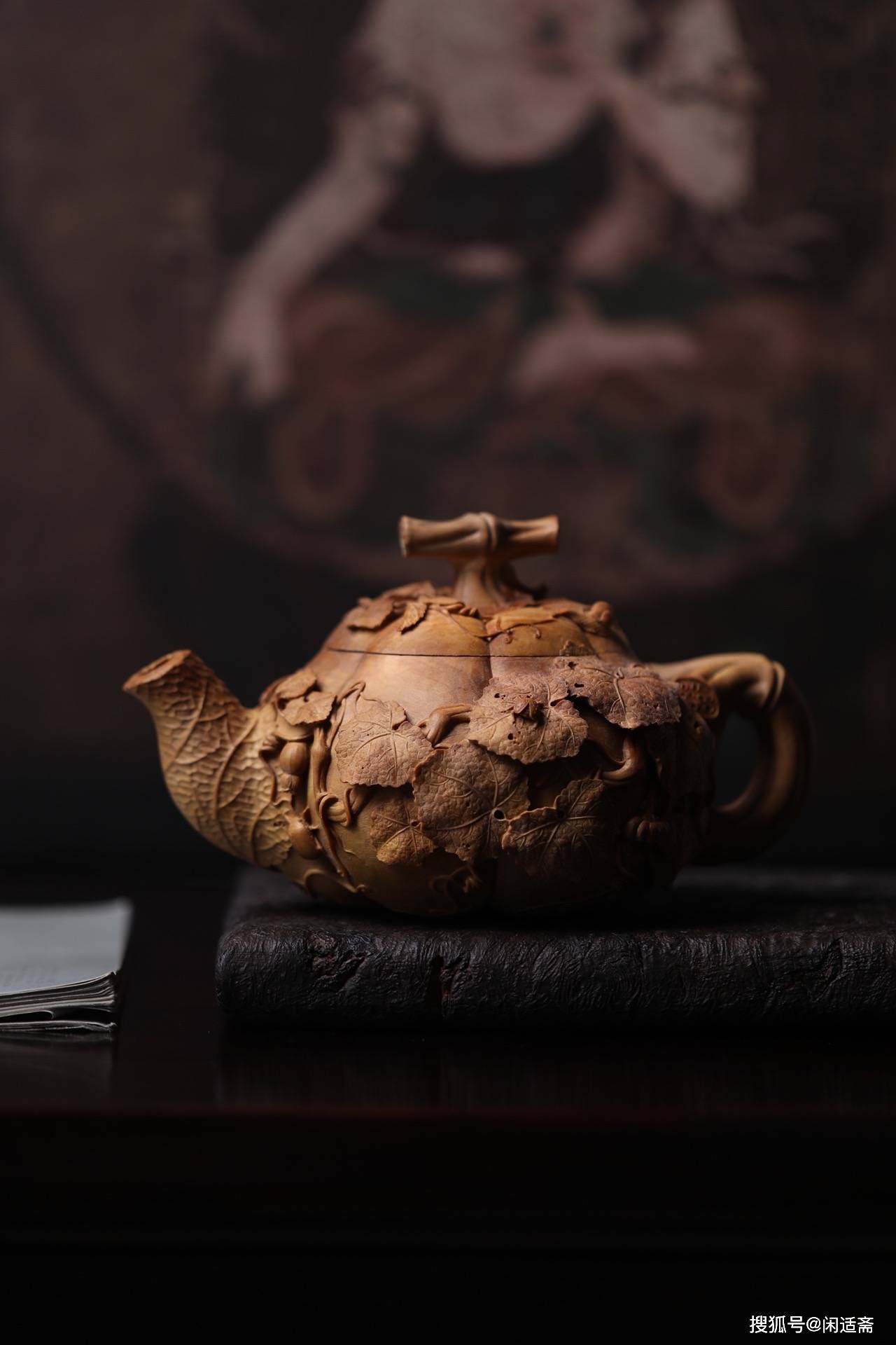 老山檀香，名家作品，清玩南瓜壶