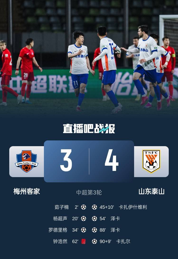 足球报：泰山队上半场不是慢热是梦游 卡扎尔延续4号绝杀传统